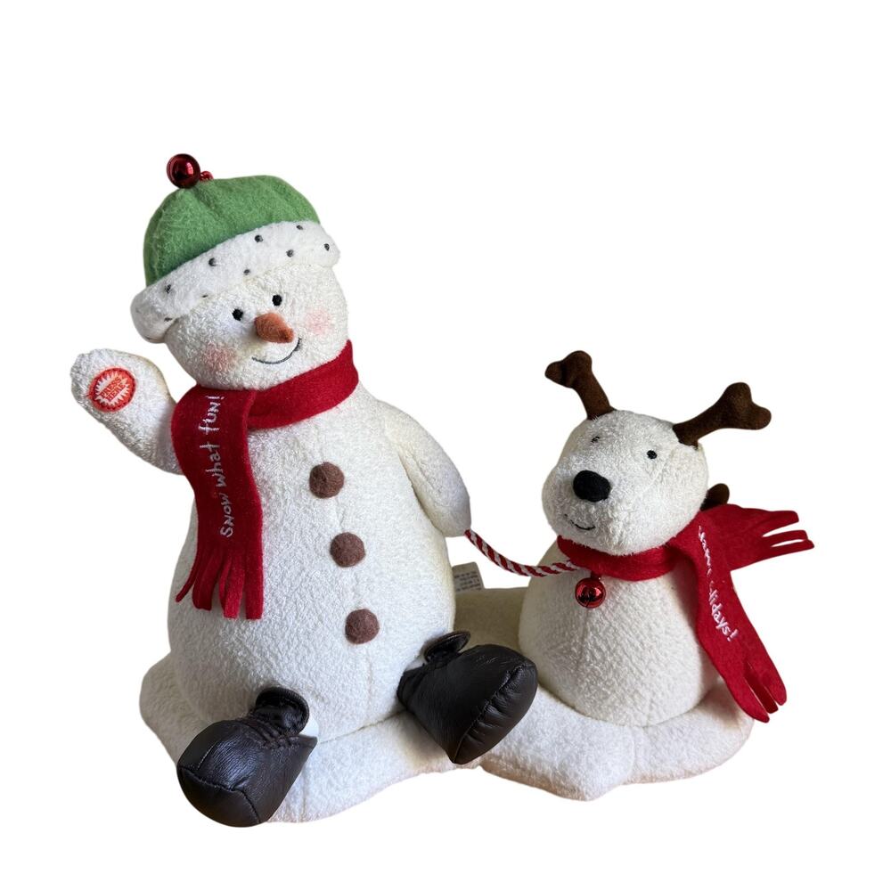 Hallmark Jingle Pals Snow What Fun Singing Snowman Dog Plush Christmas Holiday